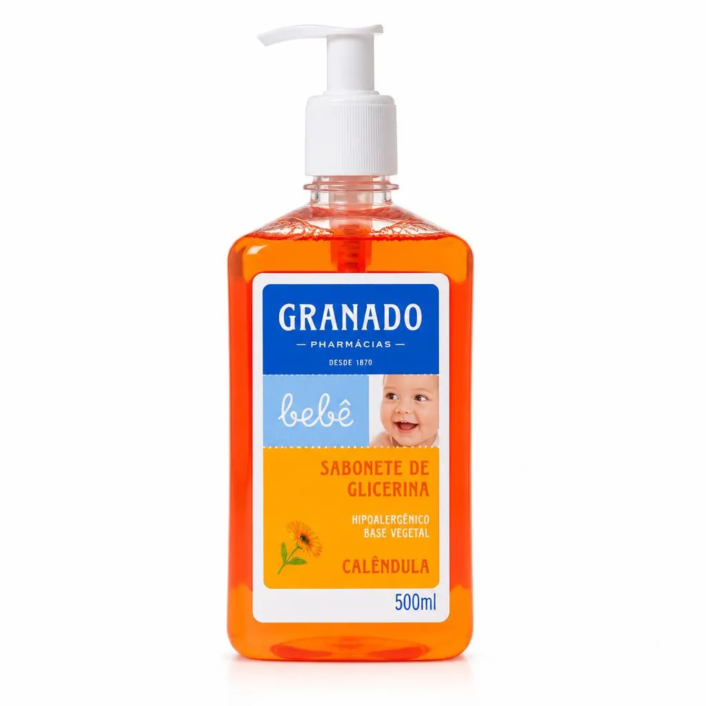 Kit 3 Frascos — Sabonete Líquido de Glicerina Bebê Calêndula 500ml