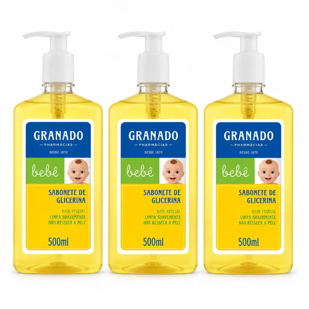 Kit 3 Frascos — Sabonete Líquido de Glicerina Granado Bebê 500ml